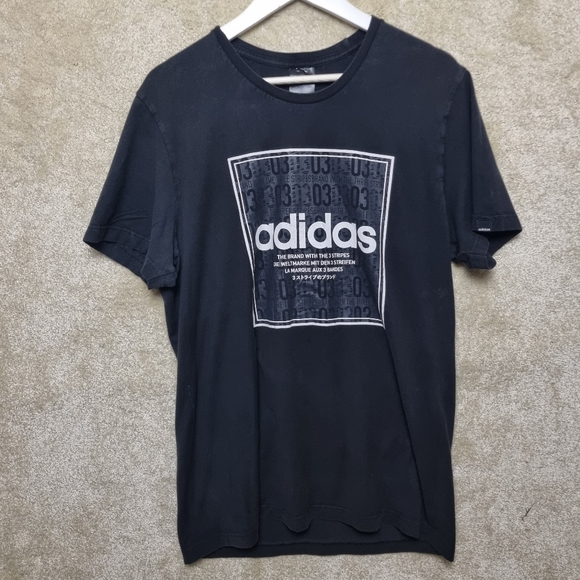 adidas Other - Adidas T Shirt Mens Large Black White Logo Short Sleeve Jersey